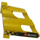 LEGO Yellow 3D Panel 2 with Checkered Flags, Lego Logo and 'Technic' Sticker (32191)
