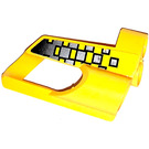 LEGO Geel 3D Paneel 5 met Zilver, Zwart, en Geel Checkered (Kant B) Sticker (32527)