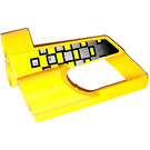 LEGO Yellow 3D Panel 6 with Silver, Black, and Yellow Checkered (Side A) Sticker (32528)