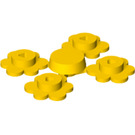 LEGO Žlutá 4 Květina Heads na Sprue (3742 / 56750)