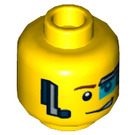 LEGO Yellow Agent Curtis Bolt Head with Headset (Recessed Solid Stud) (3626 / 18302)