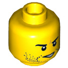 LEGO Yellow Agent Jack Fury Minifigure Head (Recessed Solid Stud) (3626)