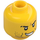 LEGO Yellow Agent Jack Fury with Helmet and Shoulder Armor Minifigure Head (Recessed Solid Stud) (3626 / 20427)