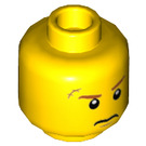 LEGO Yellow Agent Max Burns with Helmet and Armor Minifigure Head (Recessed Solid Stud) (3626 / 20352)