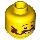 LEGO Yellow Alien Conquest Farmer Head (Recessed Solid Stud) (14429 / 96161)