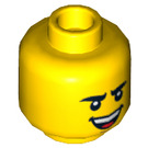 LEGO Geel Alien Conquest Hoofd (Verzonken Solid Stud) (3626 / 96427)