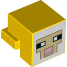 LEGO Gelb Tier Kopf mit Sheep Gesicht mit Weiß Background und Tan Outline (103728 / 106290)