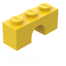 LEGO Żółty Łuk 1 x 3 (4490)