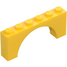 LEGO Amarillo Arco 1 x 6 x 2 Parte superior de grosor medio (15254)