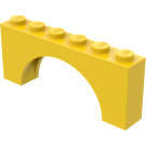 LEGO Amarillo Arco 1 x 6 x 2 Parte superior gruesa y parte inferior reforzada (3307)