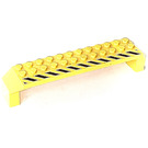 LEGO Yellow Arch 2 x 14 x 2.3 with Black/Yellow Warning stripes left siide Sticker (30296)