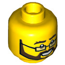 LEGO Yellow Arctic Scientist with Glasses and Beard Minifigure Head (Recessed Solid Stud) (3626 / 17803)