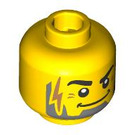 LEGO Gelb Astronaut - Bright Light Orange und Dark Orange Raum Suit Minifigure Kopf (Sicherheitsbolzen) (3274 / 105885)