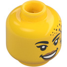 LEGO Yellow Astronaut with Dark Blue Space Helmet and Jet Pack Minifigure Head (Safety Stud) (3274 / 105859)