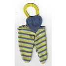 LEGO Yellow Baby Dungarees with blue stripes and heart