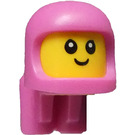 LEGO Gelb Baby Kopf mit Dark Rosa Astronautenhelm und Luft Tanks