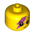 LEGO Amarillo Bebé Cabeza con Rosa Lightning Bolt con cuello (33464 / 65787)