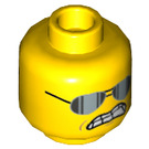 LEGO Gelb Bad Cop Minifigure Kopf (Einbau-Vollbolzen) (3626 / 16105)