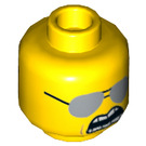 LEGO Geel Bad Cop Minifigure Hoofd (Verzonken Solid Stud) (3626 / 20722)