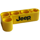 LEGO Yellow Beam 2 x 4 Bent 90 Degrees, 2 and 4 holes with 'Jeep' (Left) Sticker (32140)