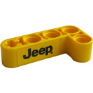 LEGO Geel Balk 2 x 4 Krom 90 graden, 2 en 4 Gaten met 'Jeep' (Rechtsaf) Sticker (32140)