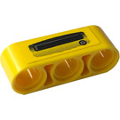 LEGO Yellow Beam 3 with Door Handle, Keyhole (Left) Sticker (32523)