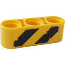 LEGO Gelb Strahl 3 mit Scratched warning Streifen Gelb/Schwarz Aufkleber (32523)