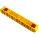 LEGO Geel Balk 7 met Brake Lights, Flames Sticker (32524)