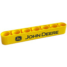 LEGO Geel Balk 7 met logo, 'John Deere' Sticker (32524)