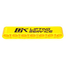 LEGO Yellow Beam 7 with OK LIFTING SERVICE Sticker (32524)
