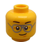 LEGO Yellow Borg head with Light Grey Glasses (Recessed Solid Stud) (3274 / 102896)