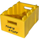 LEGO Gelb Box 3 x 4 mit Tom's Stuff Aufkleber (30150)
