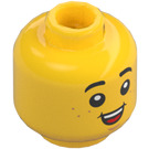 LEGO Žlutá Boy Hlava s Freckles (Zapuštěný pevný cvoček) (3626 / 73644)