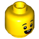 LEGO Geel Boy Hoofd met Open Smile en Twee Tanden (Verzonken Solid Stud) (3626 / 69189)