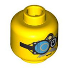 LEGO Geel Brains Diver Hoofd (Verzonken Solid Stud) (3626 / 94434)