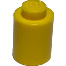 LEGO Amarillo Ladrillo 1 x 1 Circular con espiga sólida sin borde inferior