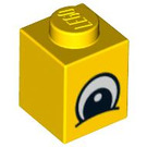 LEGO Geel Steen 1 x 1 met Oog (3005 / 88392)