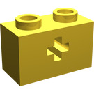 LEGO Yellow Brick 1 x 2 with Axle Hole ('+' Opening and Bottom Stud Holder) (32064)