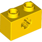 LEGO Geel Steen 1 x 2 met As Gat ('X'-opening) (32064)