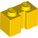 LEGO Gelb Backstein 1 x 2 mit Nut (4216)