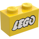LEGO Yellow Brick 1 x 2 with "LEGO" with Bottom Tube (3004)