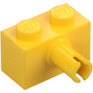 LEGO Yellow Brick 1 x 2 with Pin without Bottom Stud Holder (2458)