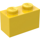 LEGO Žlutá Kostka 1 x 2 bez spodní trubičky (3065 / 35743)