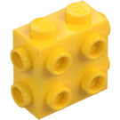 LEGO Gul Kloss 1 x 2 x 1.6 med Sida och Slutet Knoppar (67329)