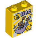 LEGO Geel Steen 1 x 2 x 2 met Cereal Doos "HLC" met Stud houder aan de binnenzijde (3245 / 51870)