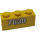 LEGO Jaune Brique 1 x 3 avec 7630 Autocollant (3622)