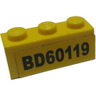 LEGO Geel Steen 1 x 3 met 'BD60119' Sticker (3622)