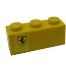LEGO Gelb Backstein 1 x 3 mit Ferrari Logo Muster Links Seite Model Aufkleber (3622)