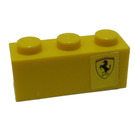 LEGO Jaune Brique 1 x 3 avec Ferrari logo Modèle Droite Côté Model Autocollant (3622)