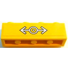 LEGO Yellow Brick 1 x 4 with 4 Studs on One Side with Train Logo Sticker (30414)